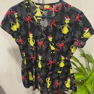 Dr Seuss grinch scrub top